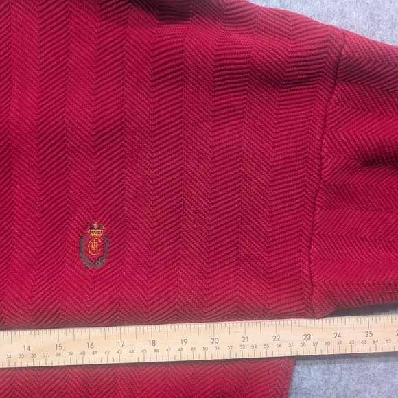 Vintage Chaps Ralph Lauren Pull Over Crew Neck Sweater Embroidered Red XL Men - Picture 7 of 9